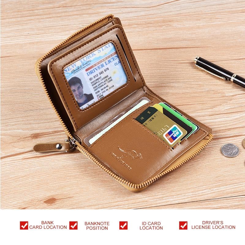 Men Wallet Zipper Purse ( RFID PROTECTED )