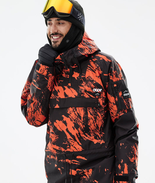 Snowboard Jacket Men Paint Orange