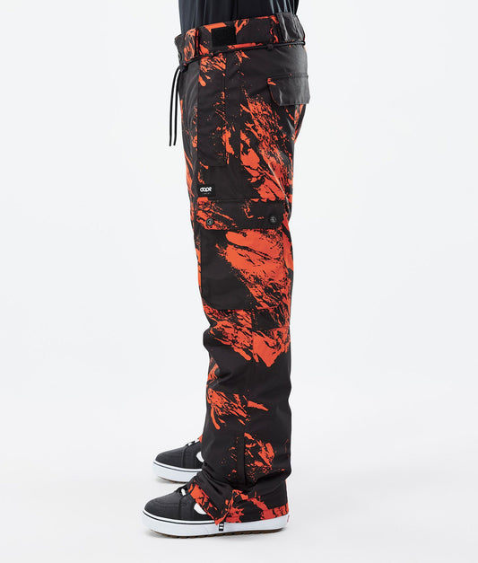 Snowboard Pants Men Paint Orange
