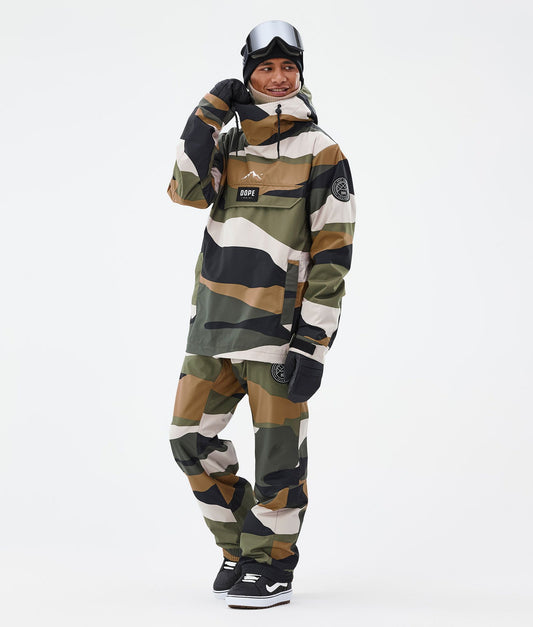 Snowboard Pants Men Shards Gold Green