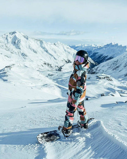 Snowboard Jacket Women Shards Gold Muted Pink