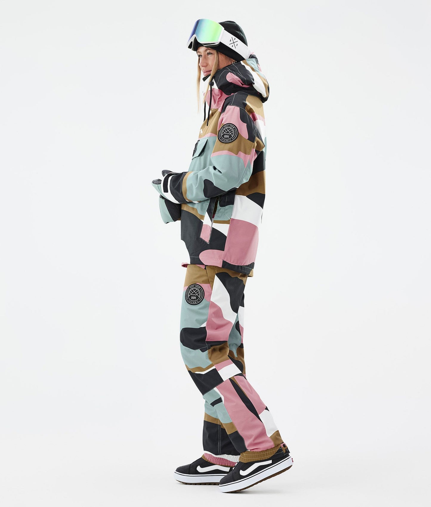 Snowboard Jacket Women Shards Gold Muted Pink