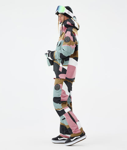 Snowboard Jacket Women Shards Gold Muted Pink