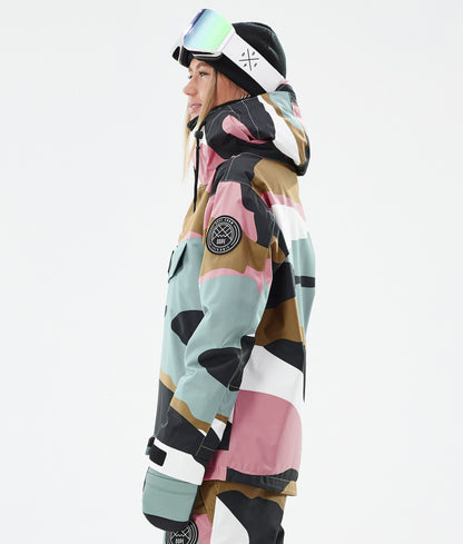 Snowboard Jacket Women Shards Gold Muted Pink