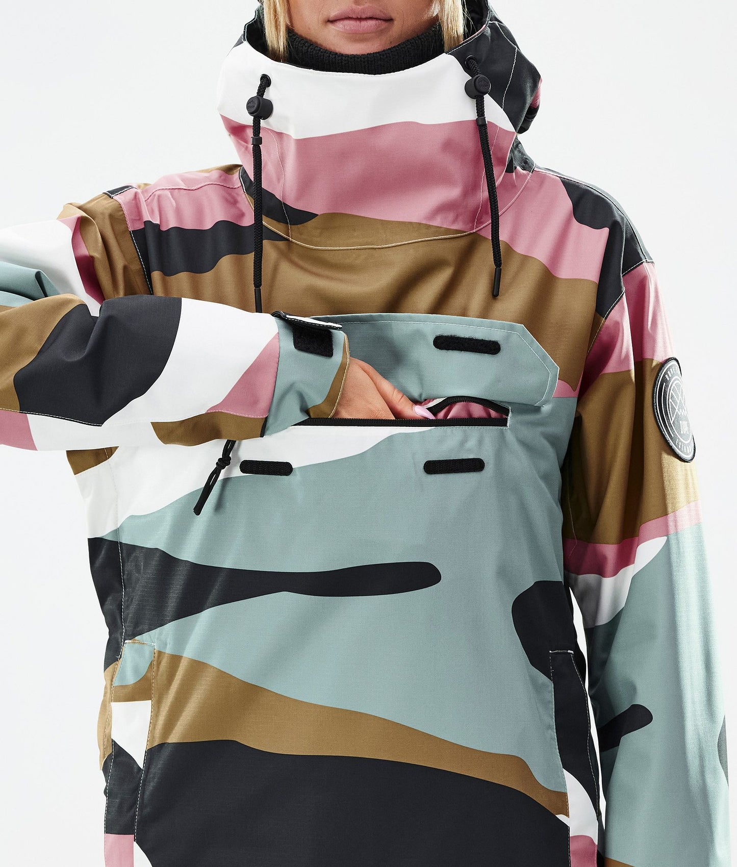 Snowboard Jacket Women Shards Gold Muted Pink