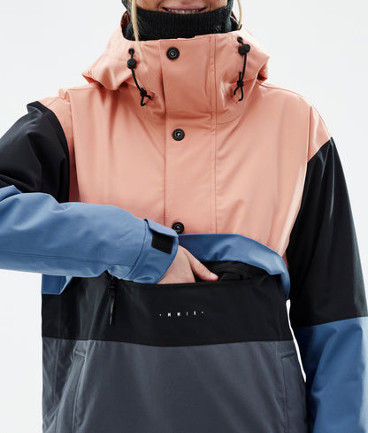Snowboard Jacket Women Faded Peach/Blue Steel/Black/Metal Blue