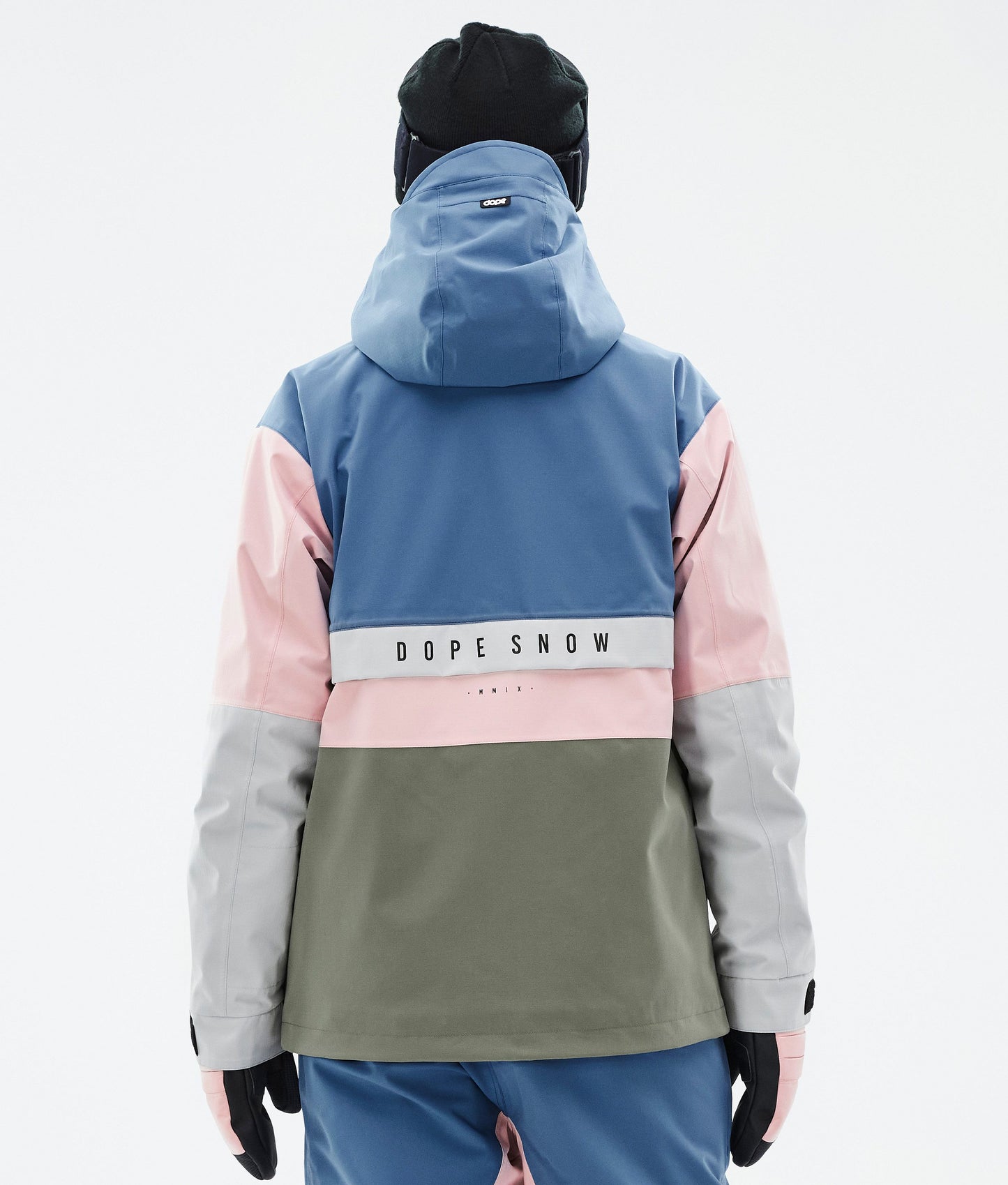 Snowboard Jacket Women Blue Steel/Light Grey/Soft Pink/Greenish