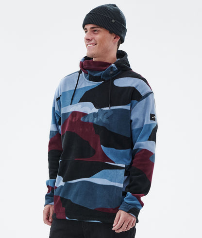 Fleece Hoodie Men Shards Burgundy Blue
