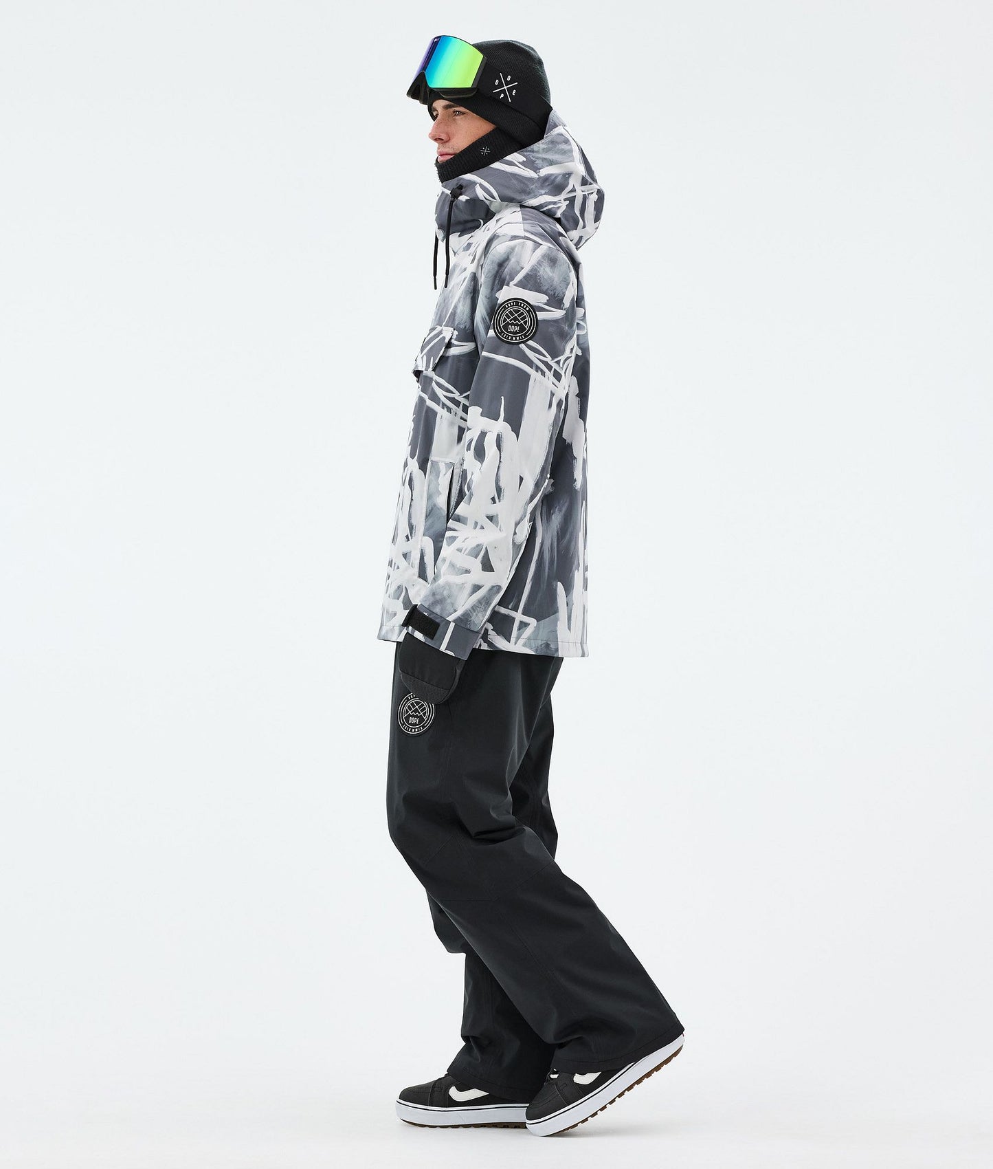 Snowboard Jacket Men Scribble Black