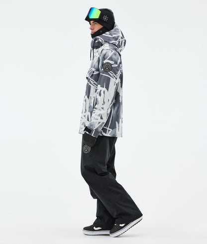 Snowboard Jacket Men Scribble Black