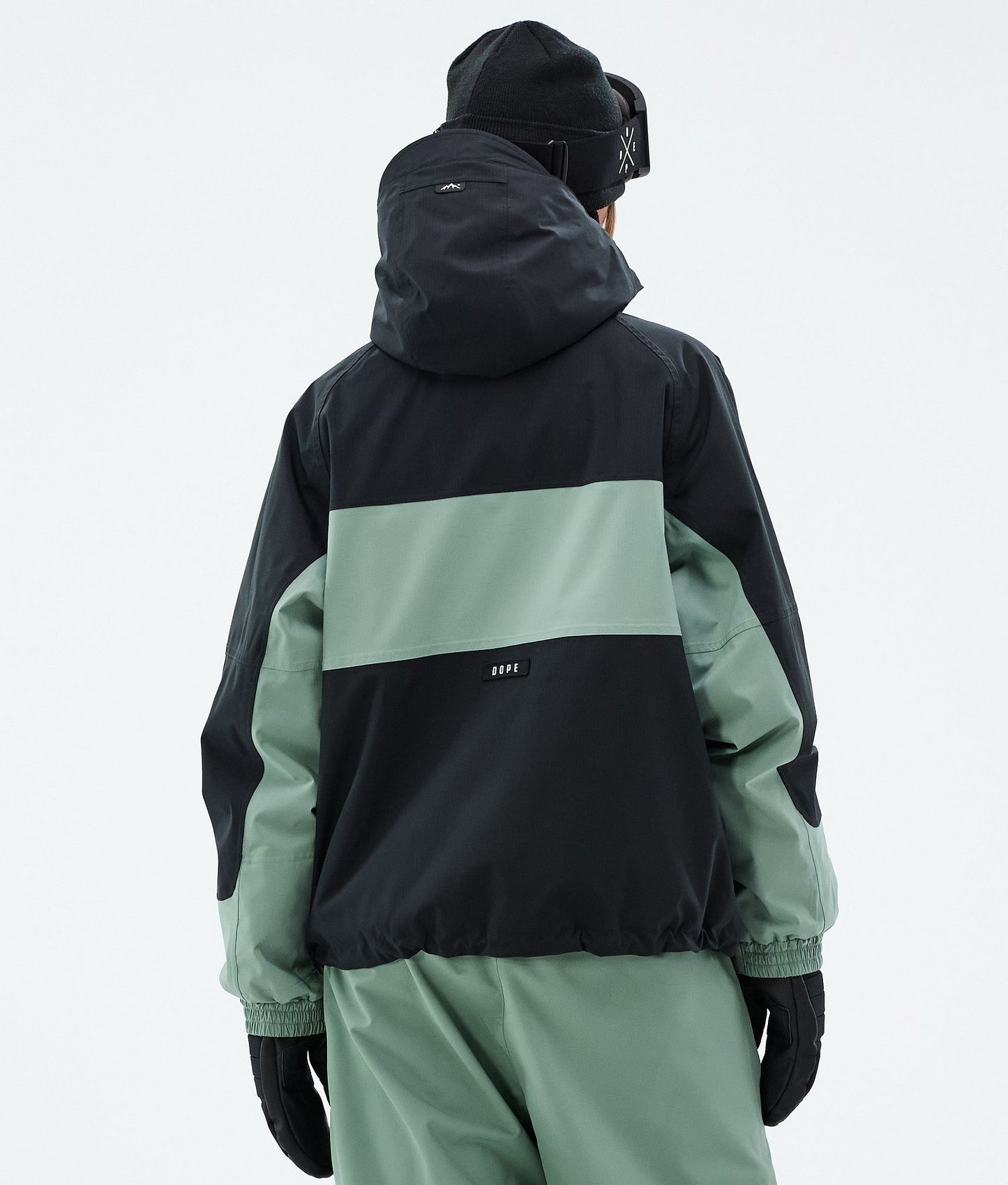 Snowboard Jacket Women Stripe Black/Faded Green