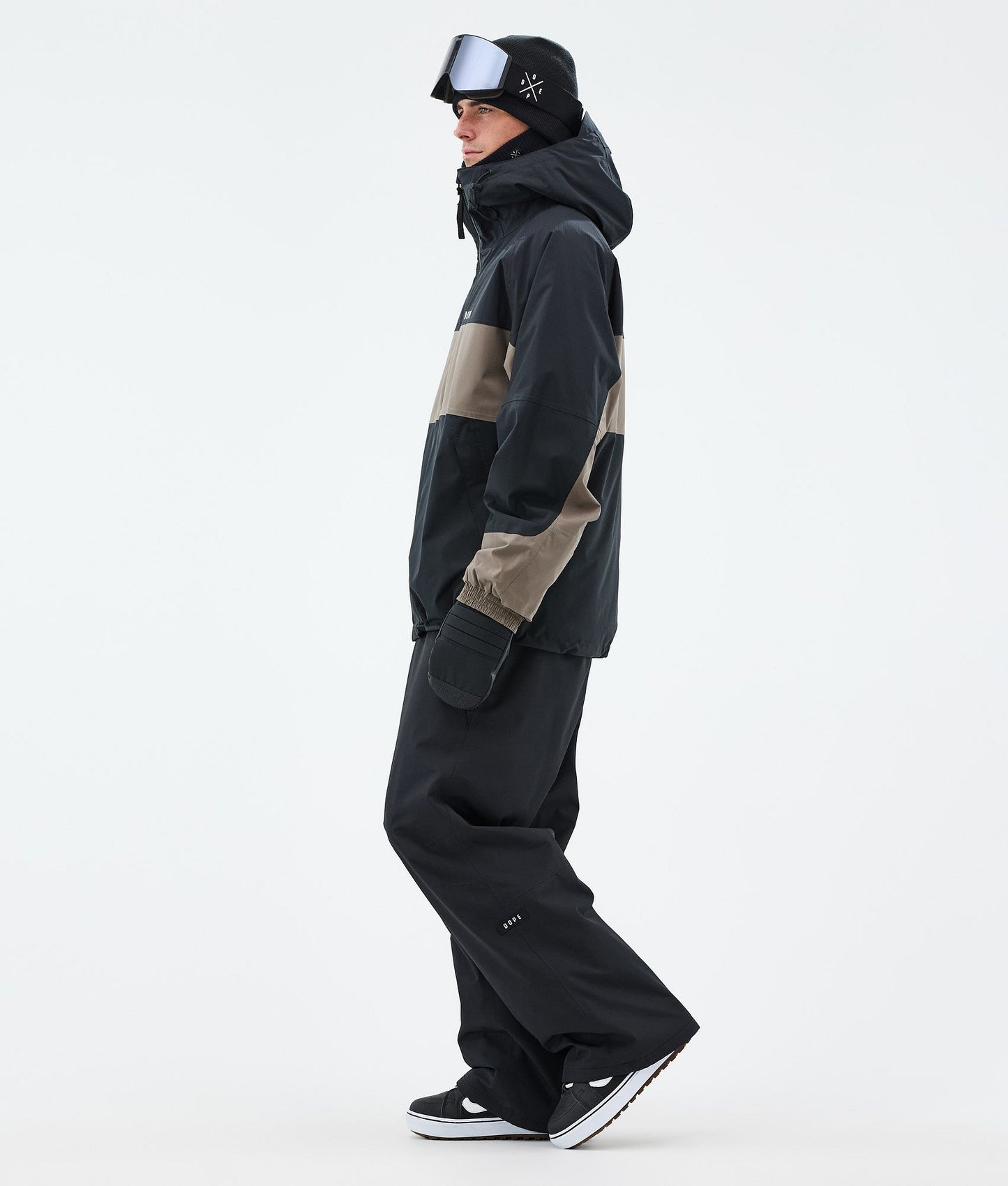 Snowboard Jacket Men Stripe Black/Walnut