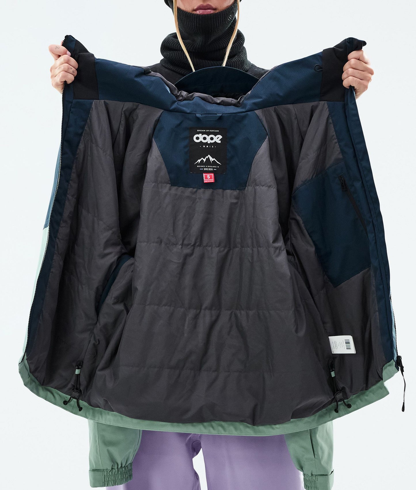 Snowboard Jacket Women Sport Dark Blue/Faded Violet/Faded Green