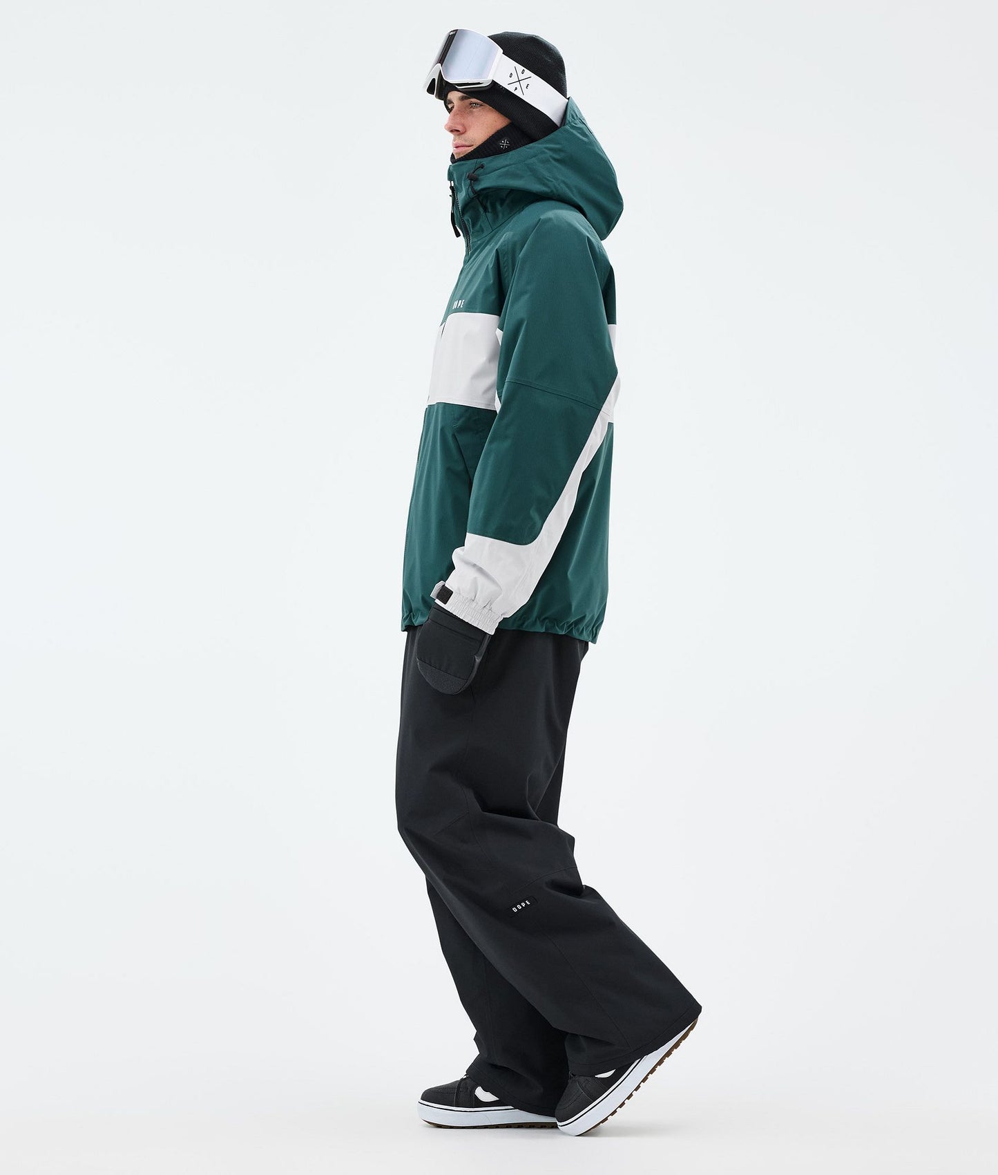 Snowboard Jacket Men Stripe Bottle Green/Light Grey
